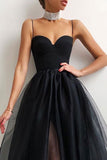 Lovefery Silky Sweetheart Sleeveless Satin Mesh Fit & Flare Cocktail Midi Dress - Black