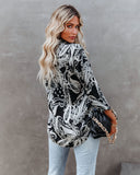 Silverton Satin Paisley Button Down Top - Black