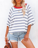 Lovefery Snyder Cotton Blend Striped Knit Top