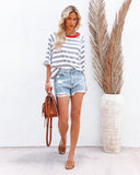 Lovefery Snyder Cotton Blend Striped Knit Top