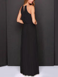 Lovefery Solid Sleeveless Off-shoulder Dress