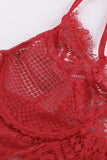 Lovefery Spaghetti Strap Eyelash Lace Bra Set