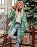 Stan Pocketed Plaid Coat - Green