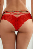 Lovefery Strappy Crisscross Floret Lace Pantie