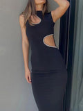 Lovefery Stitching Fashion Cut-out Slim Fitting Dress