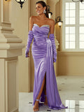 Lovefery Temperament Banquet Boat Neck Backpack Buttocks Fishtail Bridesmaid Dress Evening Dress