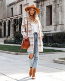 Tarrytown Pocketed Plaid Coat - Taupe