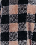 Tauren Fuzzy Checkered Shacket - Beige