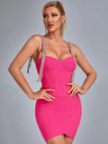 Lovefery Lyrica Bandage Rhinestone Dress