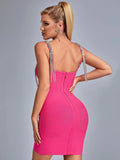 Lovefery Lyrica Bandage Rhinestone Dress