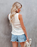 Lovefery Thar Desert Sleeveless Knit Top - Off White