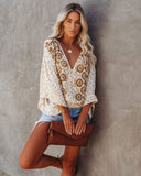 The Hills Are Alive Eyelet Kimono Top - Mustard