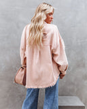 Thinking Out Loud Cotton Distressed Denim Jacket - Rose