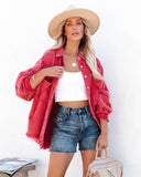 Thinking Out Loud Cotton Distressed Denim Jacket - Red