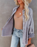 Thinking Out Loud Cotton Distressed Denim Jacket - Violet