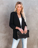 Uptown Girl Pocketed Blazer - Black