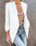 Uptown Girl Pocketed Blazer - White