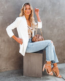 Uptown Girl Pocketed Blazer - White