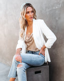 Uptown Girl Pocketed Blazer - White