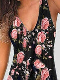 Lovefery V-neck Sleeveless Print Mini Dress