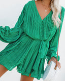 Viera Polka Dot Pleated Romper - Green