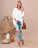 Wear It Well Long Sleeve Bamboo Knit Top - White