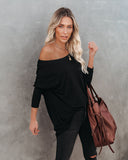 Wear It Well Long Sleeve Bamboo Knit Top - Black