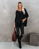 Wear It Well Long Sleeve Bamboo Knit Top - Black