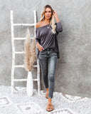 Wear It Well Long Sleeve Bamboo Knit Top - Storm Grey