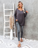 Wear It Well Long Sleeve Bamboo Knit Top - Storm Grey