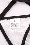 lovefery White Lace Halter Bralette And Strappy Thong Set