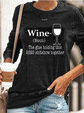 Wine Glass Print T-Shirt