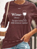 Wine Glass Print T-Shirt