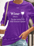 Wine Glass Print T-Shirt