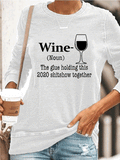 Wine Glass Print T-Shirt