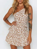 Lovefery Women Leopard Print floral Mini Dress