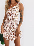 Lovefery Women Leopard Print floral Mini Dress