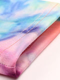 Women Long Sleeve Tie-Dye Bandage Shoulder Blouses & Shirts