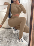 Smocked Long Sleeve Waist Hollow Skinny Jumpsuit