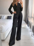 Solid Long Sleeve Slim Fit Jumpsuit