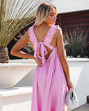 Lovefery You Are Loved Ruched Strap Maxi Dress - Lavender