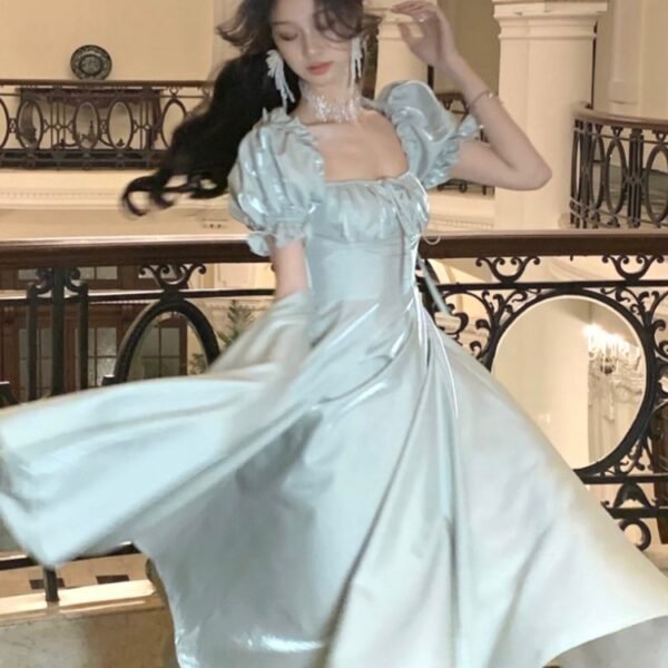 French Vintage Evening Party Dress Women 2024 Summer Elegant Romantic Prom Robe Vestidos Korean A-line Graduation Dresses New