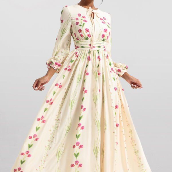Floral Print Long Sleeve Maxi Dress