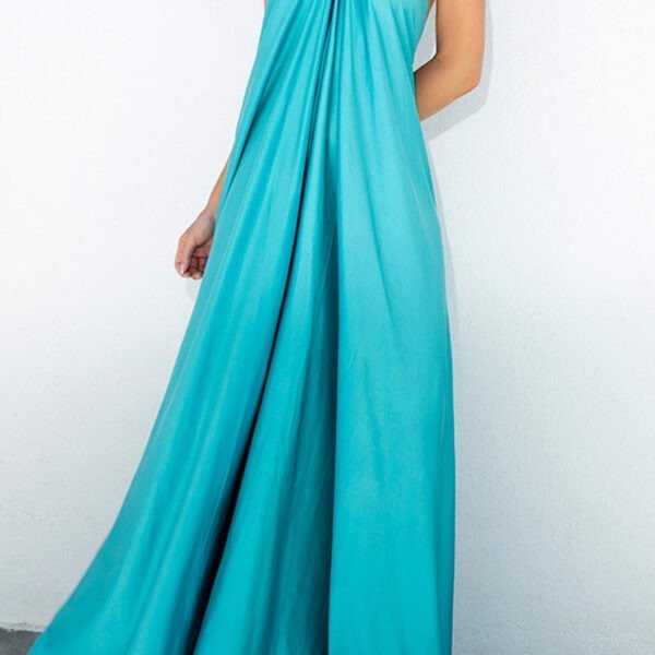 Sexy Vacation Solid Patchwork Solid Color Halter Sleeveless Dress Dresses(3 Colors)