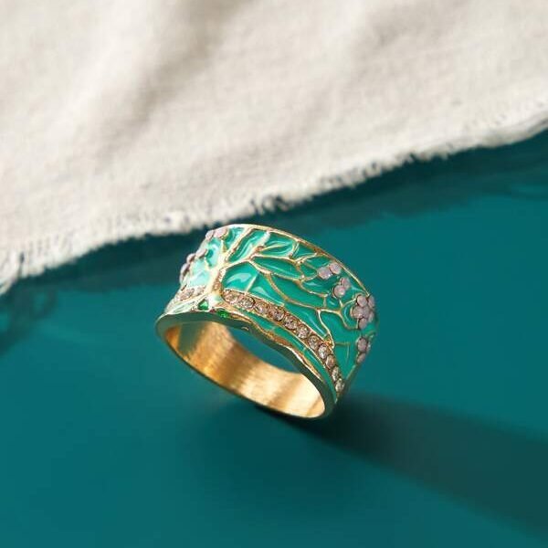 Vantage Floral Rhinestone Decor Ring