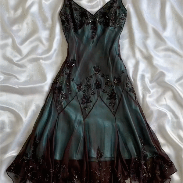 Modest Sheath Spaghetti Straps Chiffon Prom Dresses Evening Dress With Beads C1766