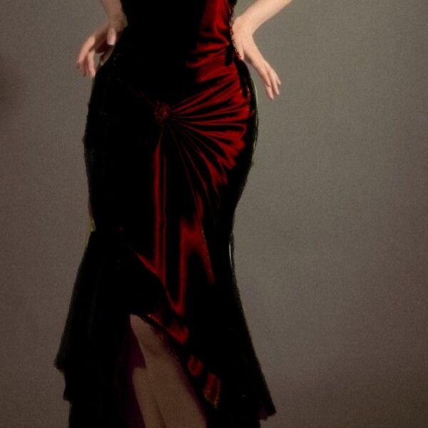 Elegant Mermaid Spaghetti Straps Burgundy Prom Dresses Party Dresses C3531