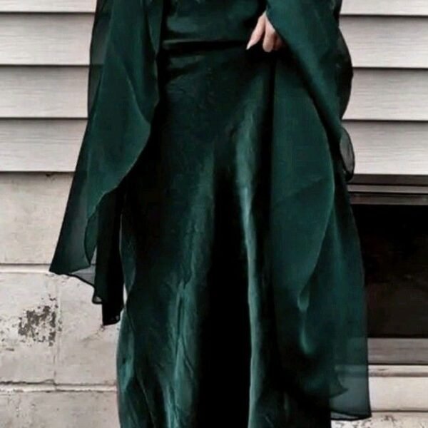 Vintage A line Spaghetti Straps Green Chiffon Long Length Prom Dresses Birthday Outfits C3561