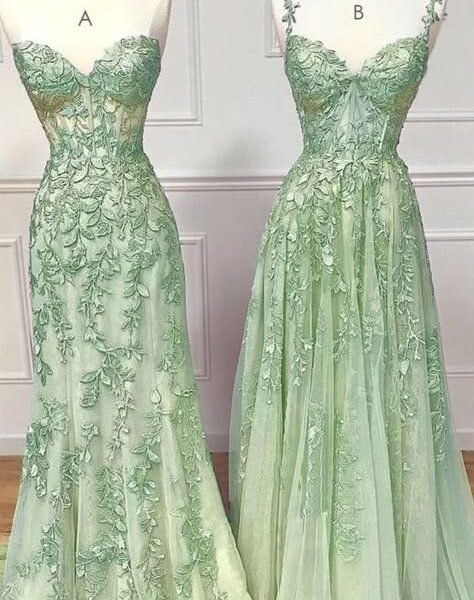 Sexy Mermaid Sweetheart Mint Green Tulle Lace Prom Dresses Party Evening Dress C3727